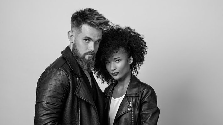 Portrait de couple en noir et blanc